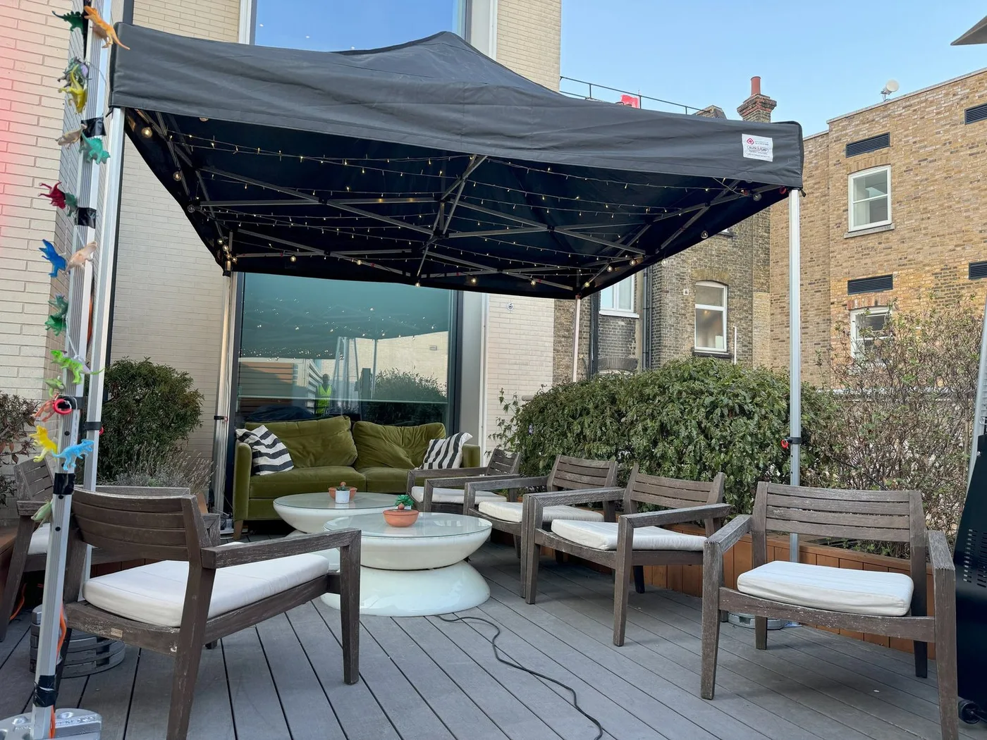 Rooftop lounge gazebo set up