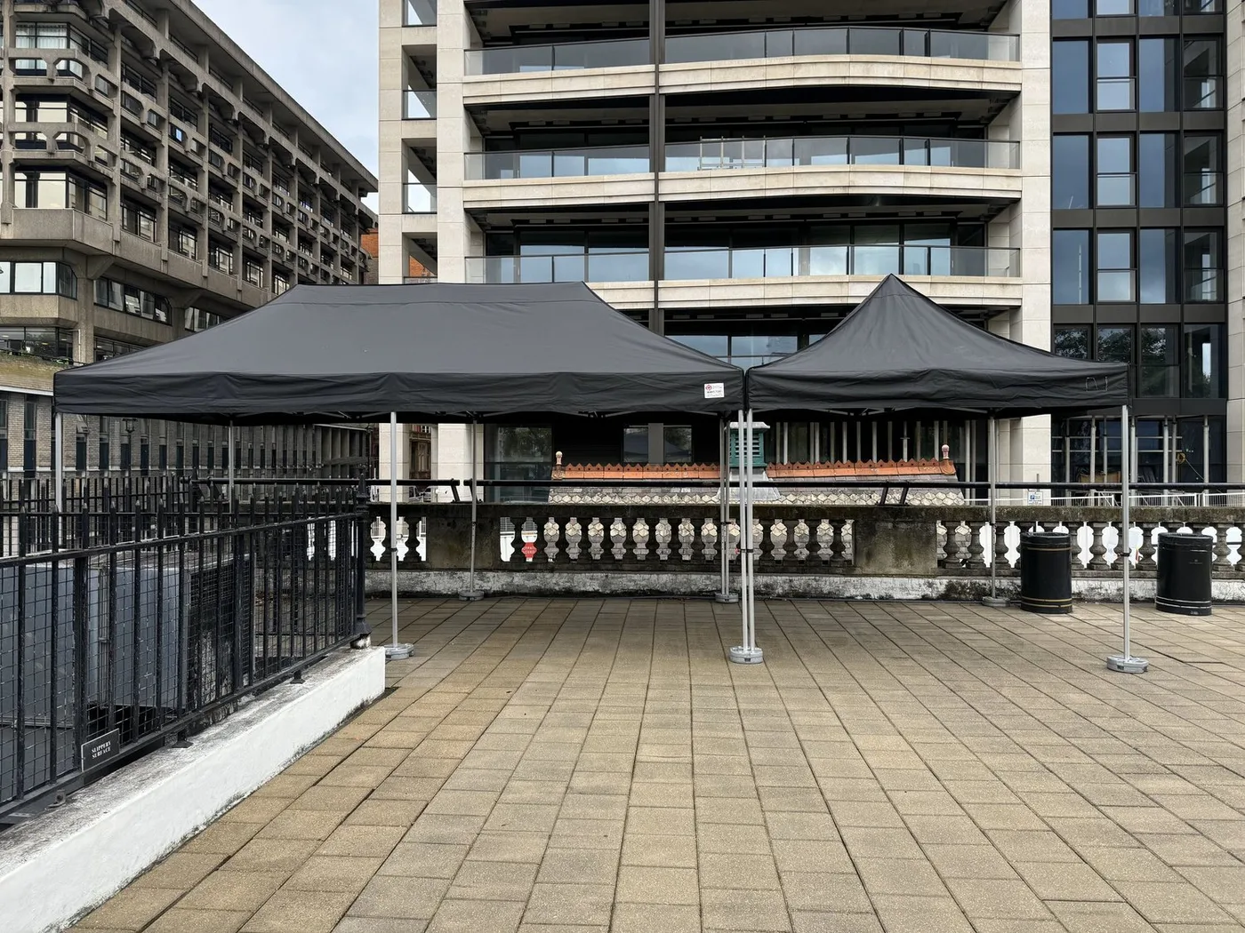 Rooftop terrace gazebo pair