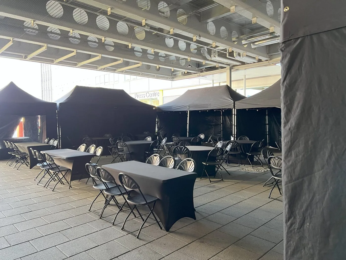 Event seating inside 3x6m gazebos